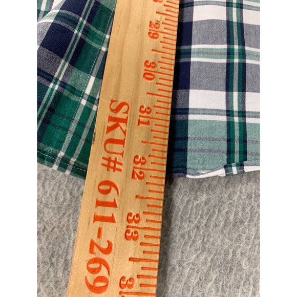 J Crew Mercantile Flex Cotton Blend‎ Plaid Button Down Shirt (Men's Large) Green - Picture 10 of 12